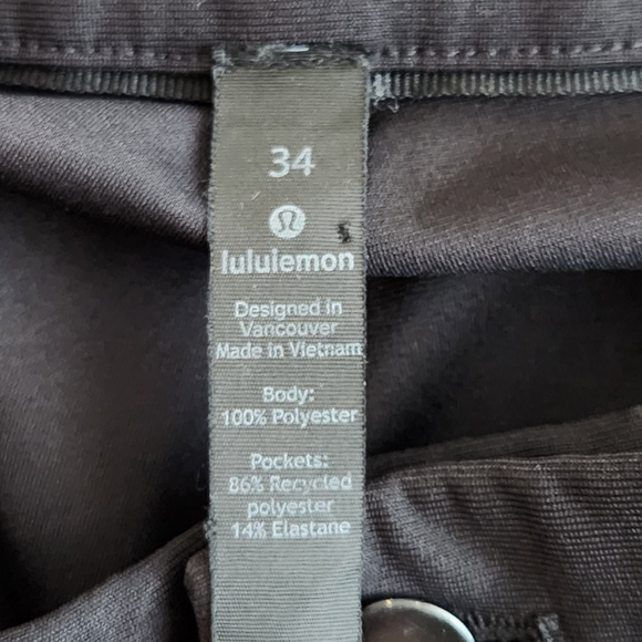 Lululemon Commission Pants Slim Warpstreme 34x30 Black Stretch ABC Comfort Work - Picture 6 of 11